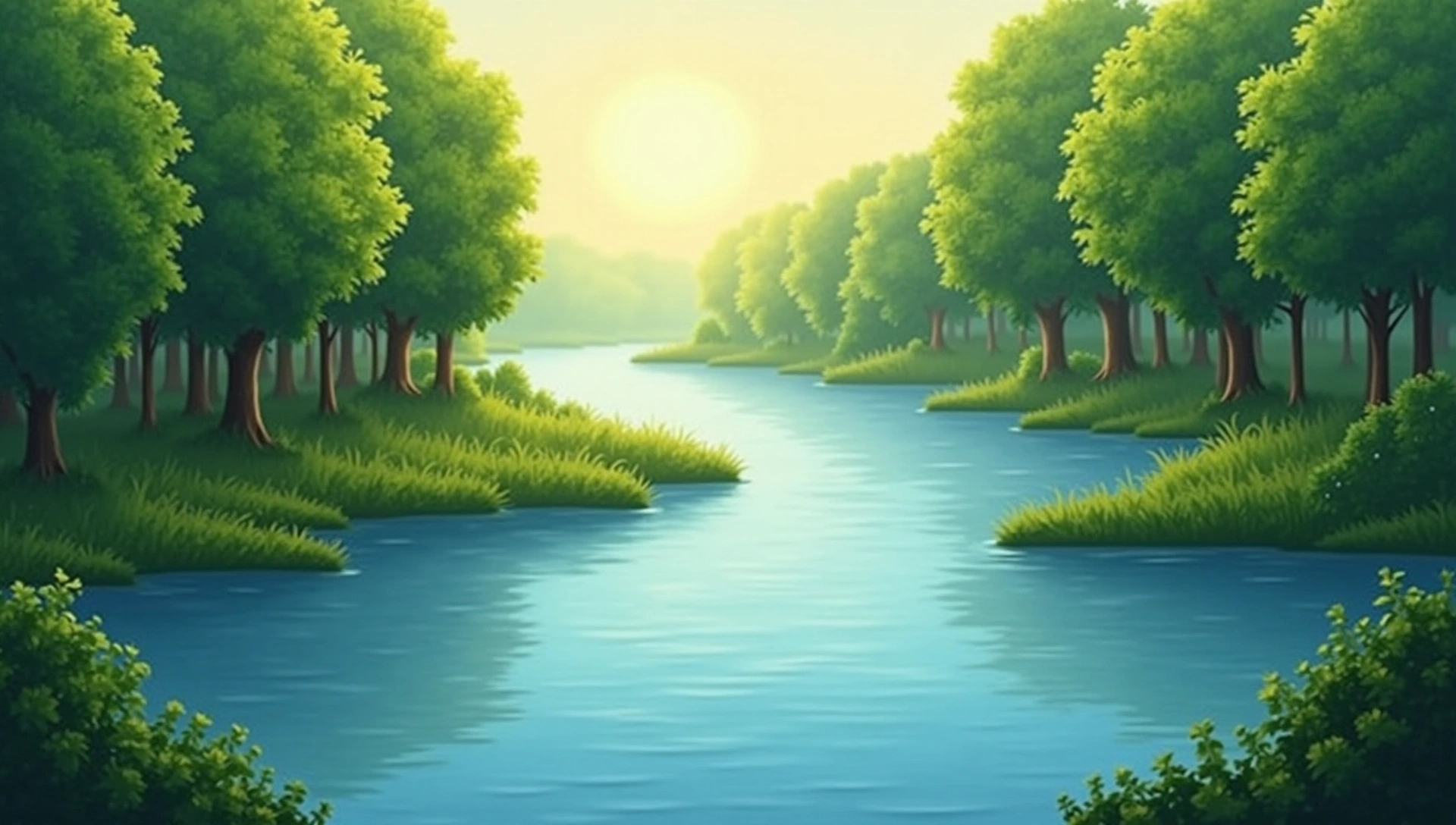 Serene natural landscape symbolizing health and vitality